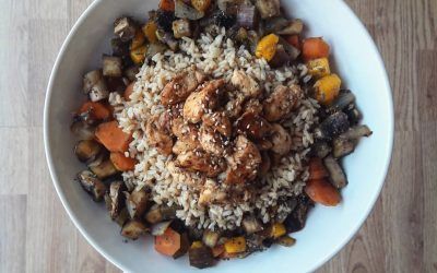 Pollo marinado con salsa de cacahuete