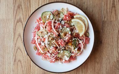 ENSALADA DE SANDÍA CON QUESO FETA Y NUECES